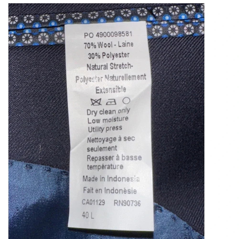 Lauren Ralph Lauren Blazer Men 40 L‎ Blue Wool Blend Sport Coat Single Breasted